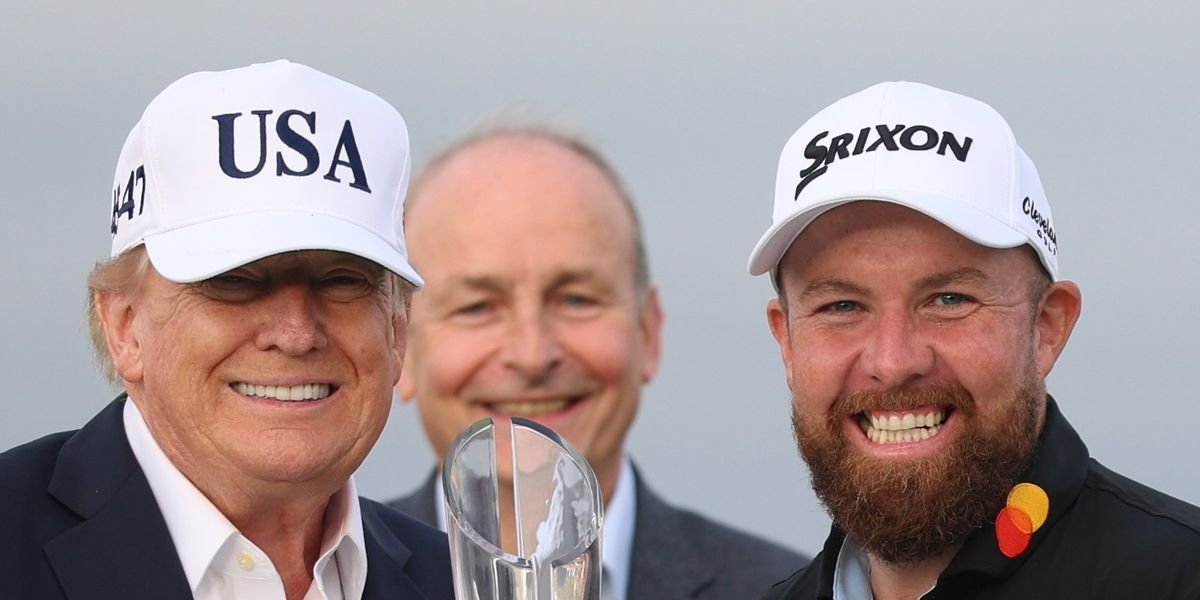 Trump receives warm welcome in Ireland while presenting Shane Lowry with Irish Open trophy