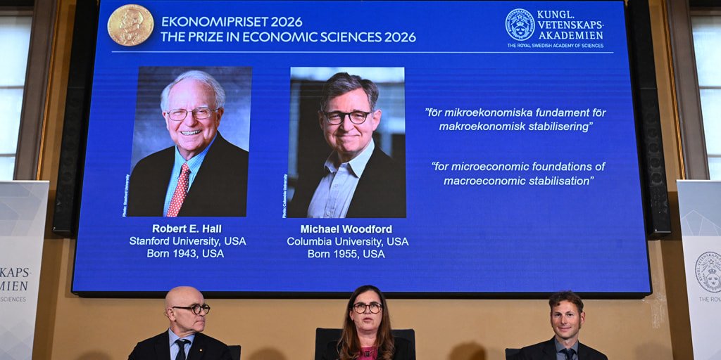 American economists Hall and Woodford awarded 2026 Nobel prize in economics