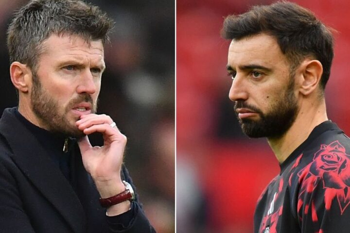 Carrick and Fernandes discuss strategies ahead of Manchester United versus Chelsea clash