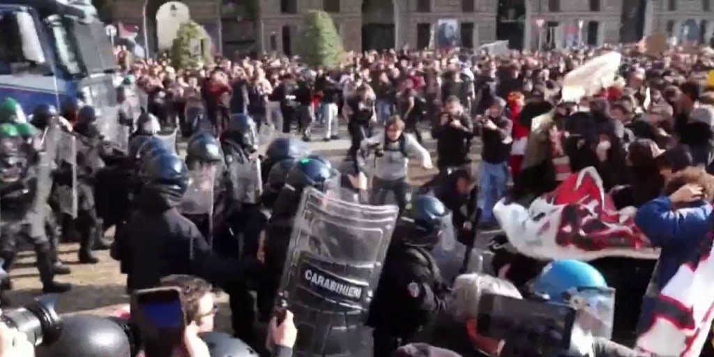 Clashes erupt in Italy as protesters demand action on rising living costs