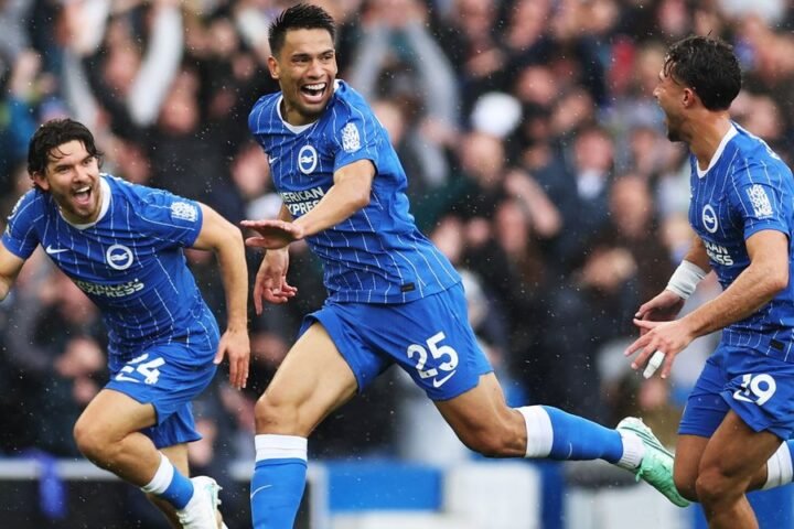 Diego Gomez scores remarkable goal from halfway line in Brighton's win over Crystal Palace