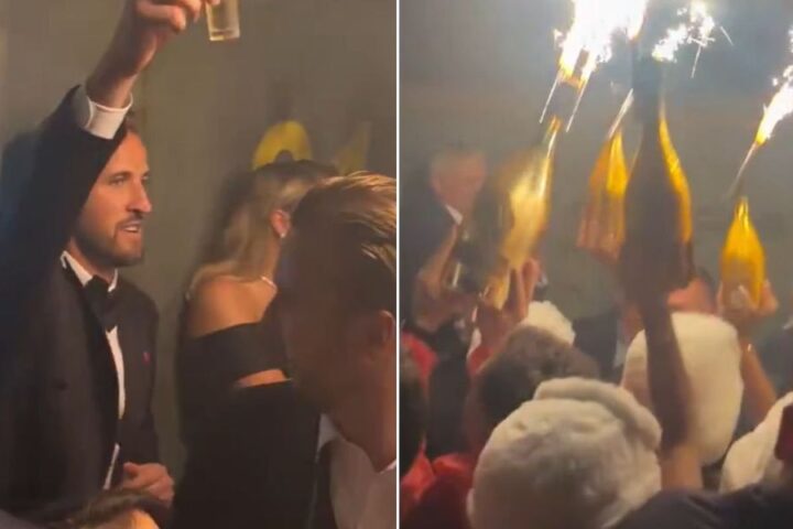 Harry Kane and wife celebrate his Ballon d'Or victory at London nightclub