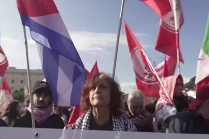 Thousands march in Italy against rising living costs and military spending